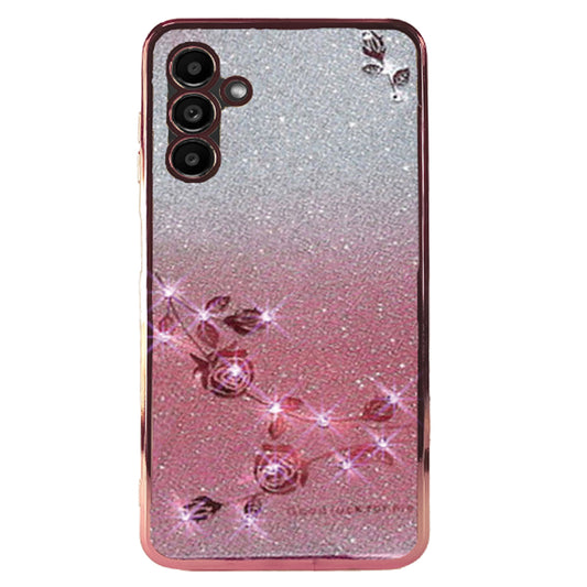 Hülle für Samsung Galaxy A14 5G mit Glitzer, Strass, Rose Pink