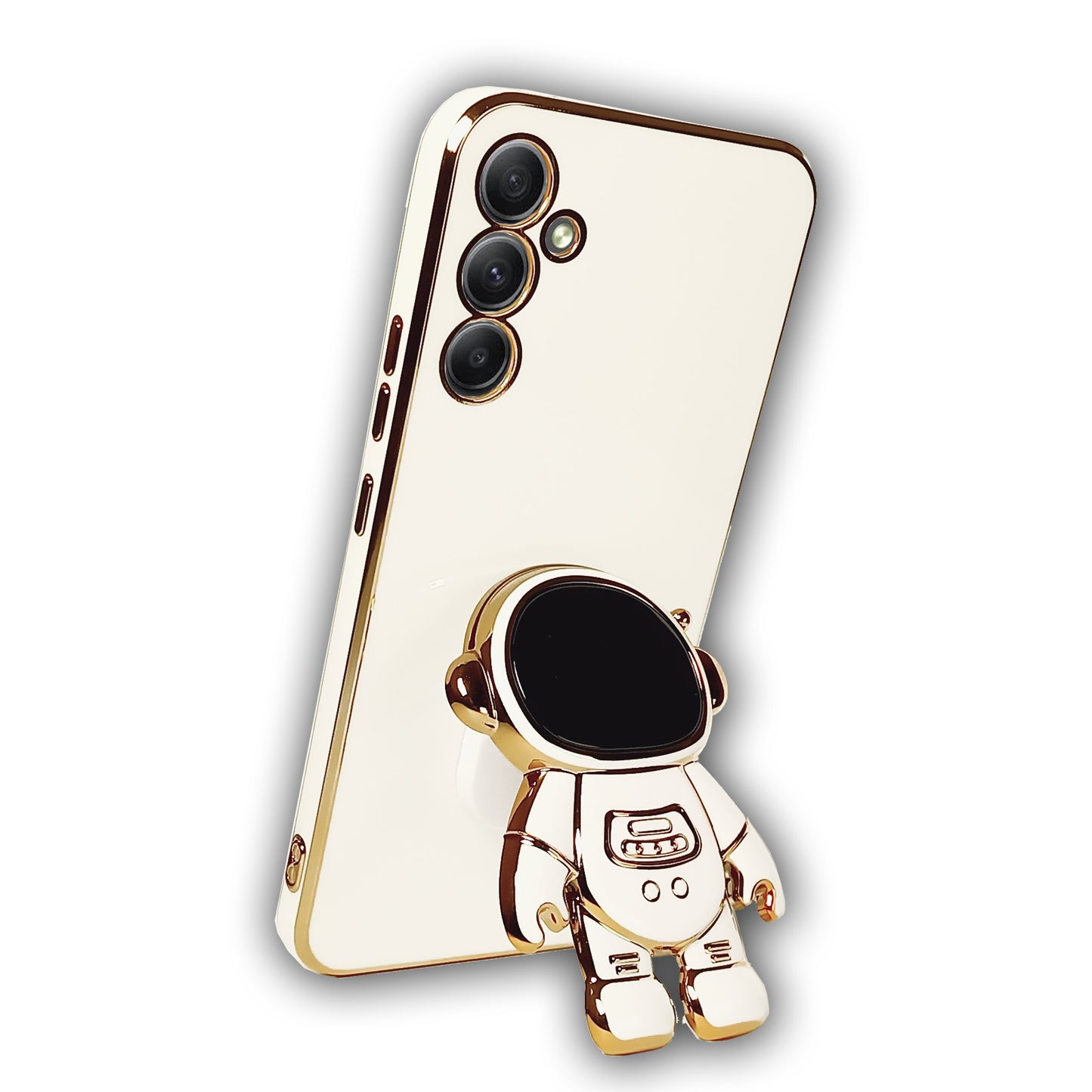 3D ASTRONAUT TPU Hülle Weiss Gold für Samsung Galaxy A13 5G A04S Handyhülle Case Cover