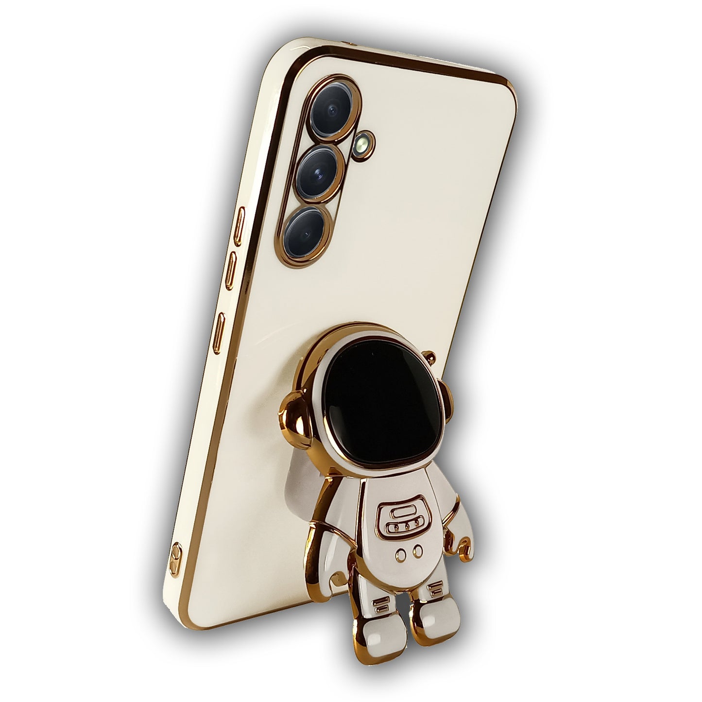 3D ASTRONAUT TPU Hülle Weiss Gold für Samsung Galaxy S23 Plus 5G Handyhülle Case Cover