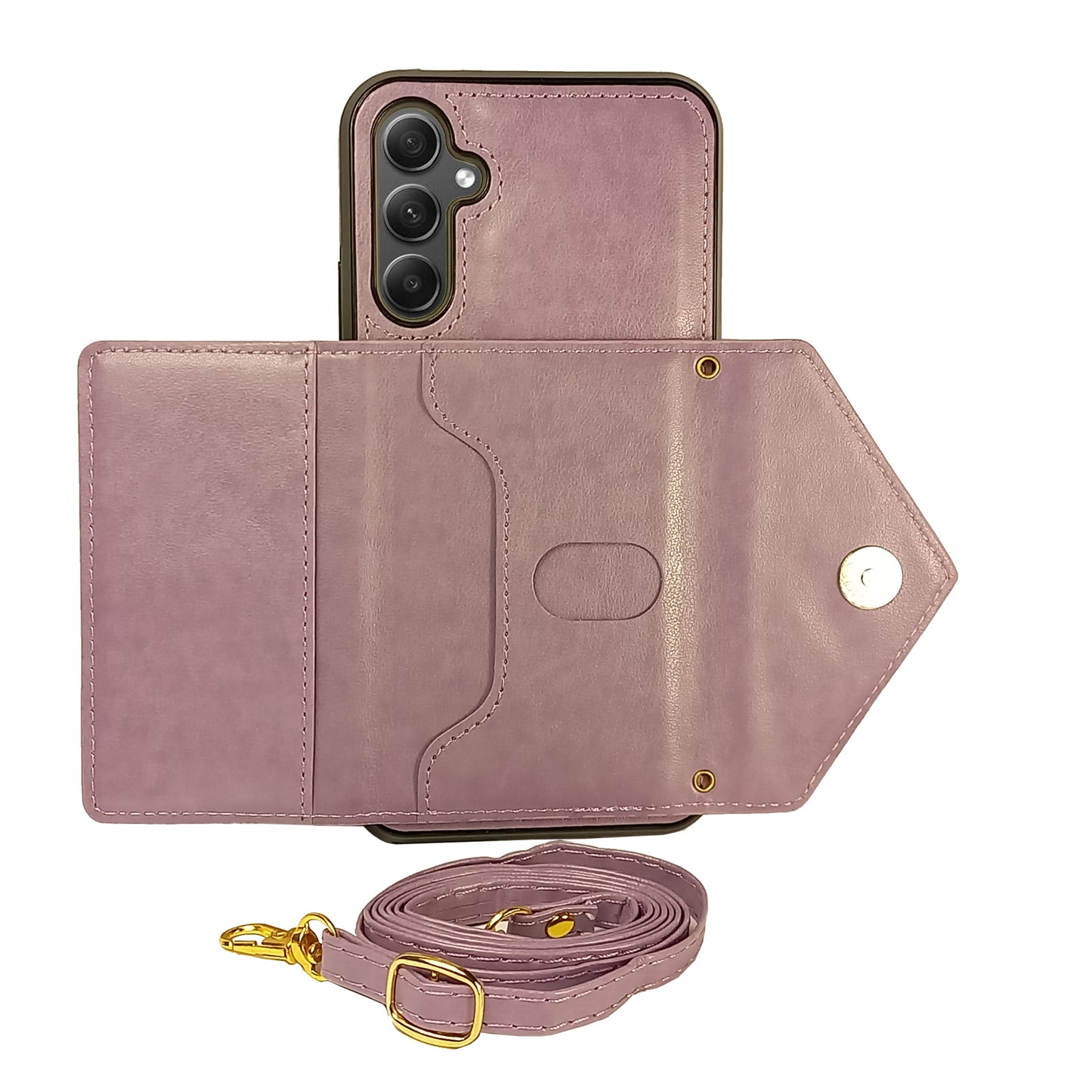 CASE PORTEMONNAIE BAND LILA Handykette für Samsung Galaxy A54 5G Wallet Handy Hülle Cover Brieftasche Etui