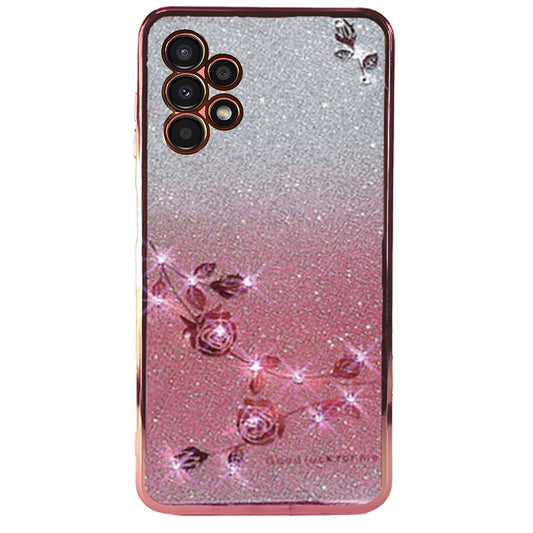 Hülle für Samsung Galaxy A13 4G mit Glitzer, Strass, Rose Pink