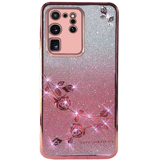 Hülle für Samsung Galaxy S20 Ultra 5G mit Glitzer, Strass, Rose Pink