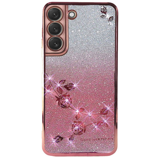 Hülle für Samsung Galaxy S22 Plus 5G mit Glitzer, Strass, Rose Pink