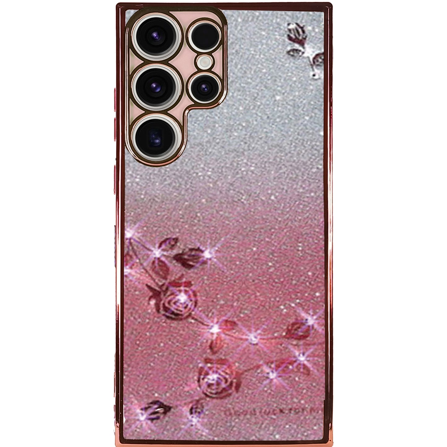 Hülle für Samsung Galaxy S23 Ultra 5G mit Glitzer, Strass, Rose Pink